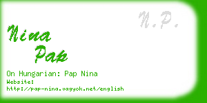 nina pap business card